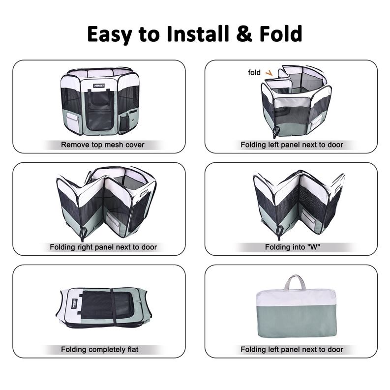 JESPET Pet Dog Playpens 36", 45" & 61" Portable Soft Dog Exercise Pen Kennel with Carry Bag for Puppy Cats Kittens Rabbits, Indoor/Outdoor Use