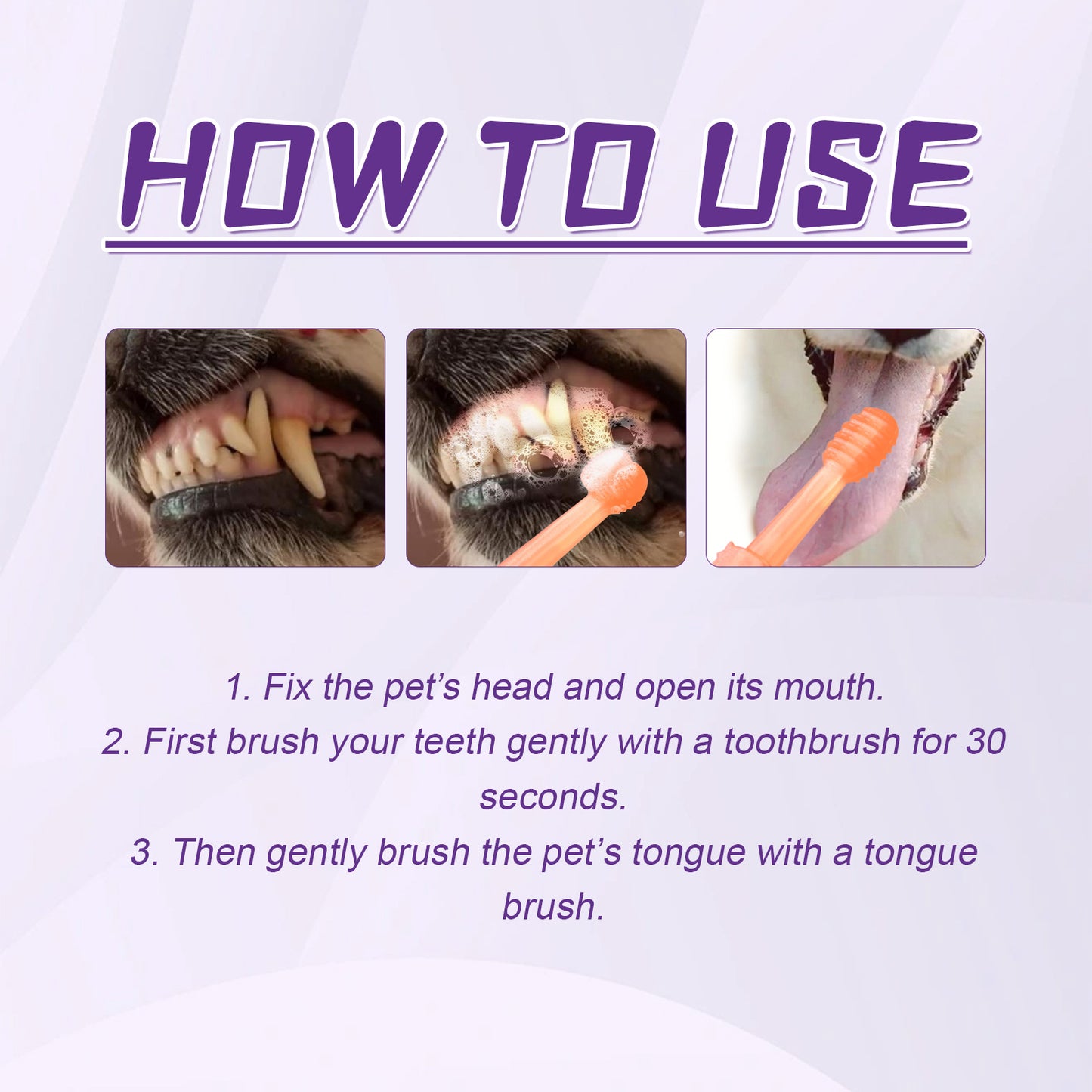Pet Tongue Brush Toothbrush Set, Pet Oral Cleaning, Tooth Stains, Dental Care