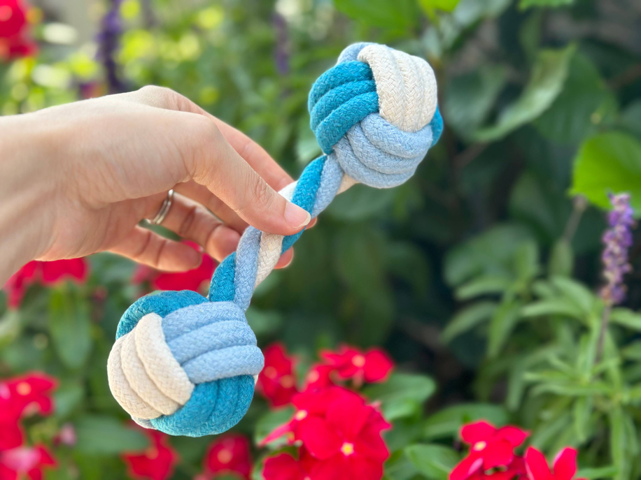 Handmade Sustainable Rope Toys 4 Pc Set, Rope Chew Toys
