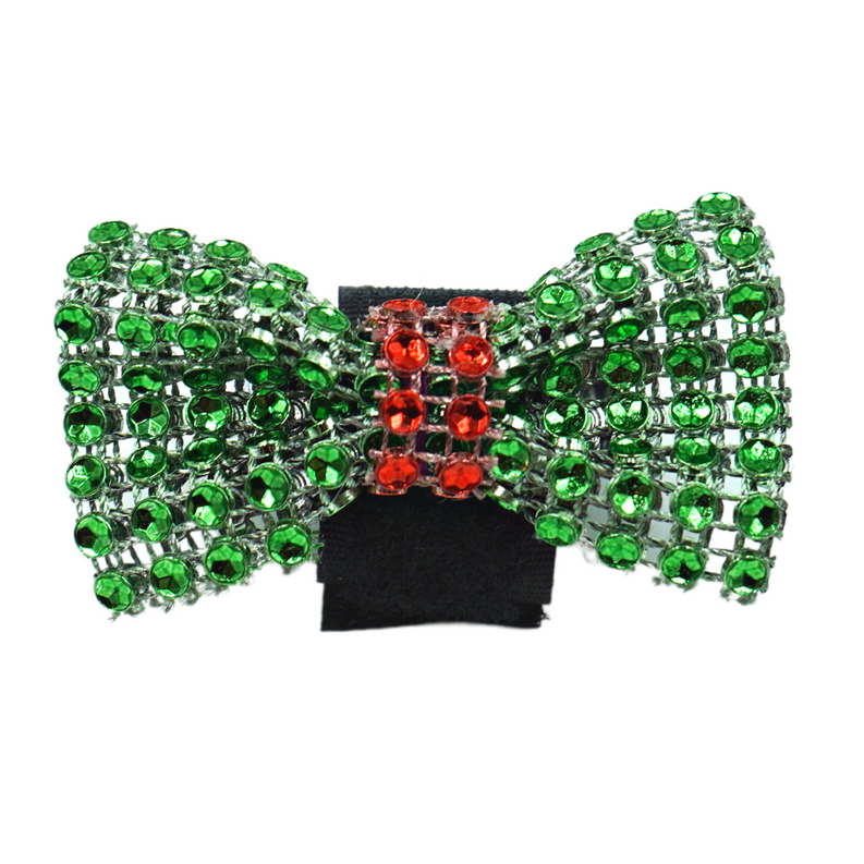 GG110XV | 50-100 Christmas Bling Velcro Dog Bows in a Jar|Pets Ribbons