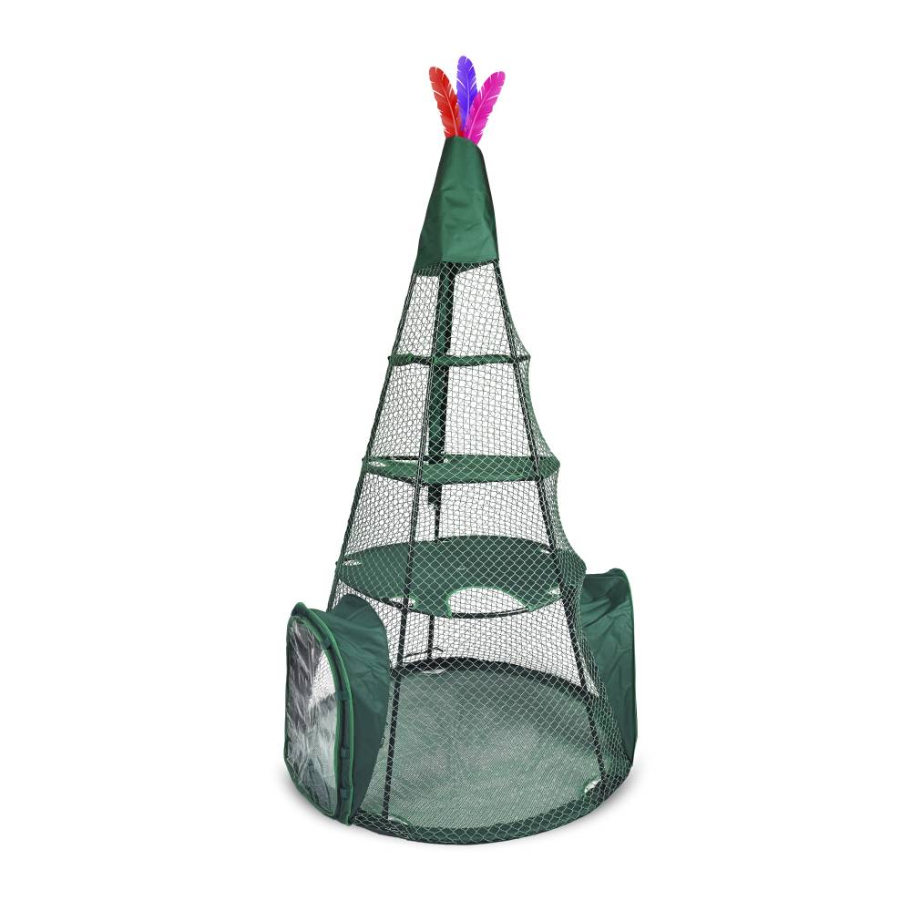 Kittywalk Teepee Outdoor Cat Enclosure Green 48" x 48" x 72"