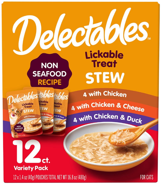 Hartz Delecatbles Stew Lickable Treat for Cats Variety Pack