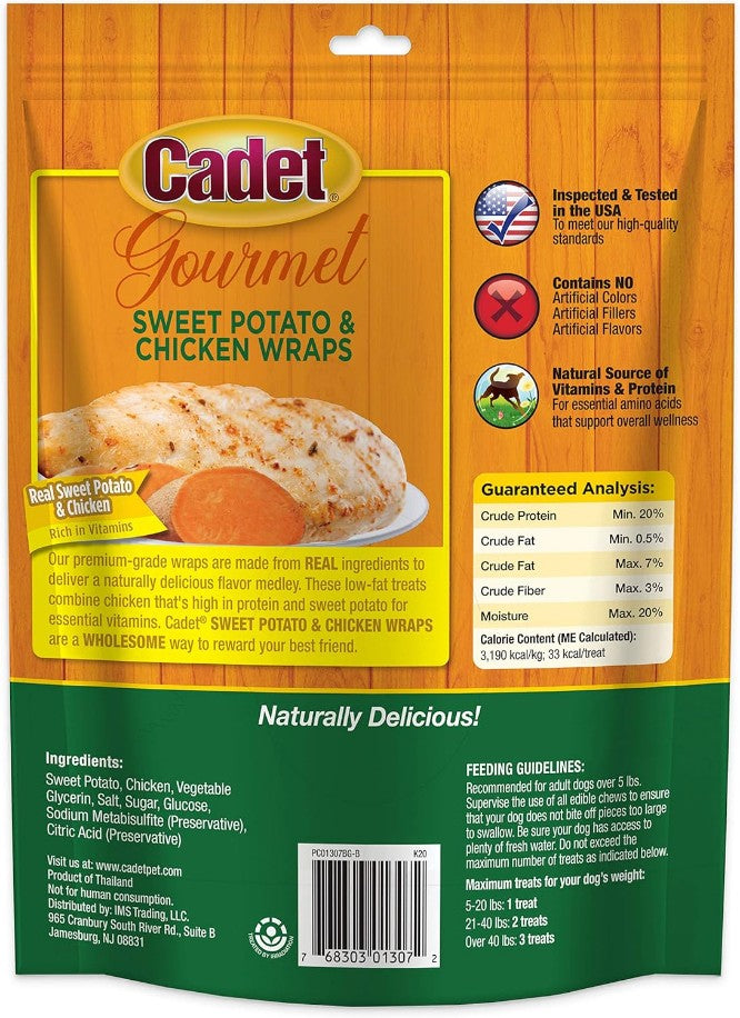 Cadet Gourmet Sweet Potato and Chicken Wraps for Dogs