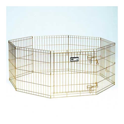 Midwest Gold Zinc Pet Exercise Pen 8 panels Gold 24" x 24"