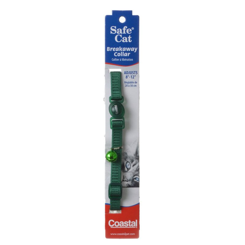 Safe Cat Adjustable Nylon Breakaway Collar Hunter Green