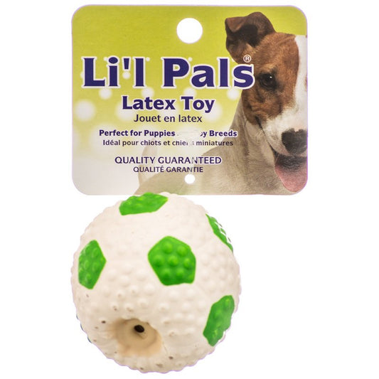 Lil Pals Latex Mini Soccer Ball for Dogs Green and White