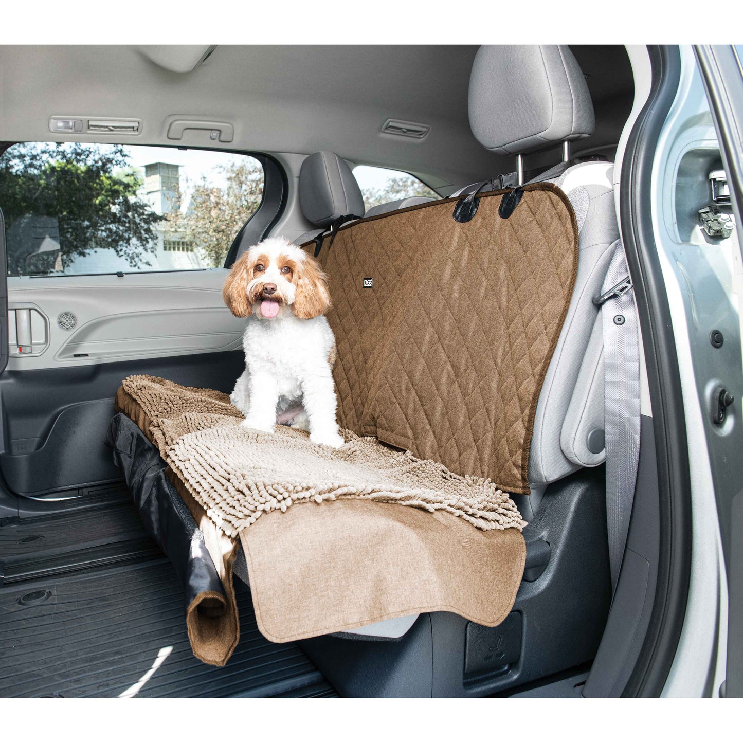 DGS Pet Products Dirty Dog 3-in-1 Car Seat Cover and Hammock Tan 54" x 61" x 2"