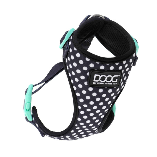 DOOG Neoflex Dog Harness Pongo Medium Black/White Polka Dot