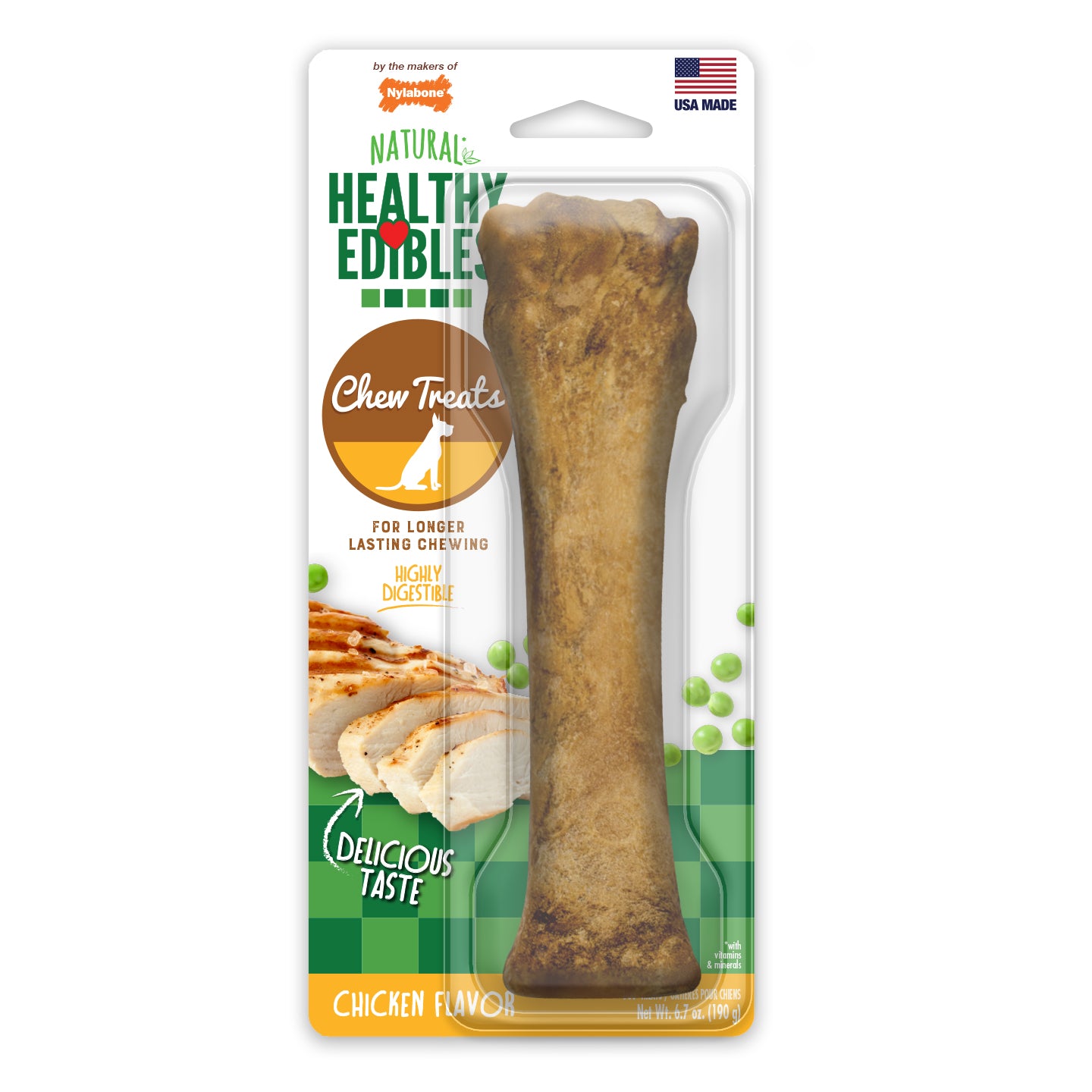 Nylabone Healthy Edibles Longer Lasting Chicken Treats Souper 1 count