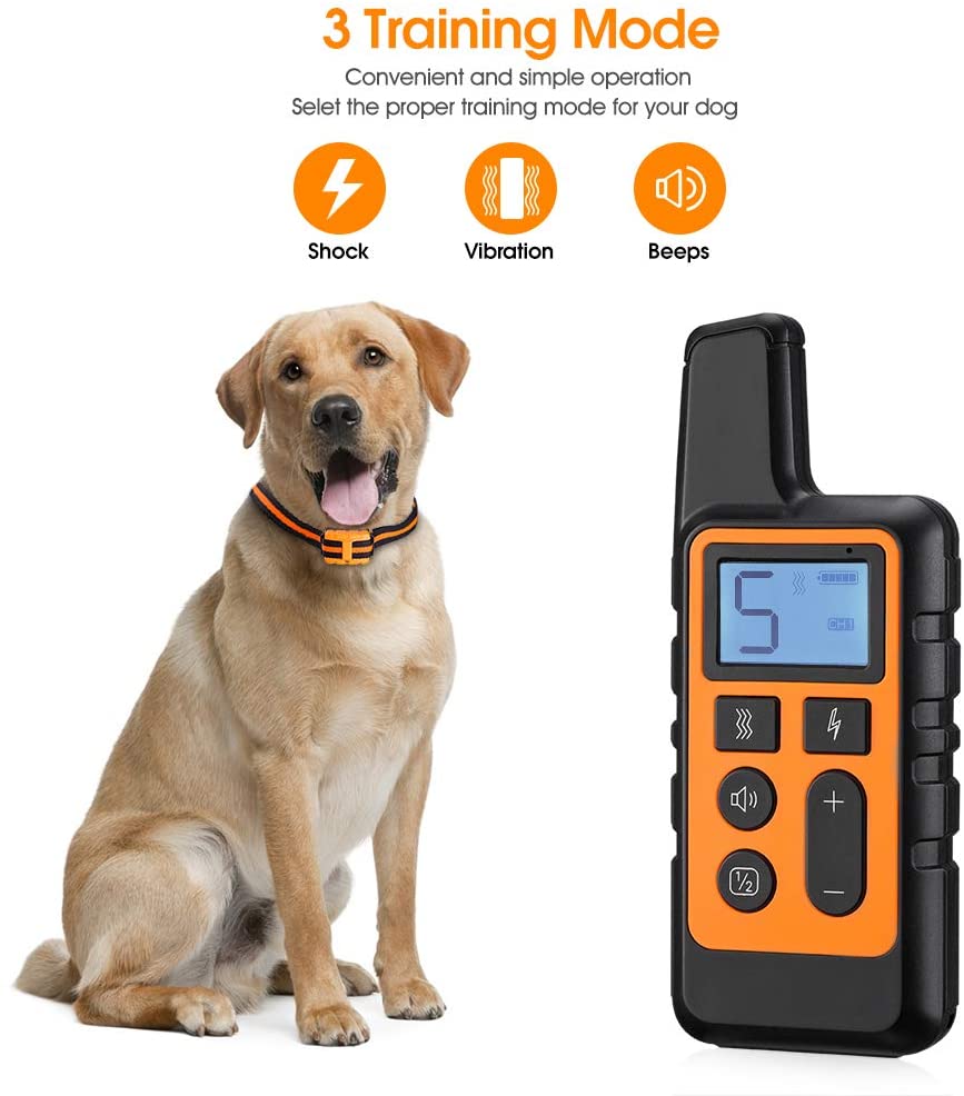 Dog Training Collar Rechargeable Remote Control Electric Pet Shock Vibration Anti Barking Collar