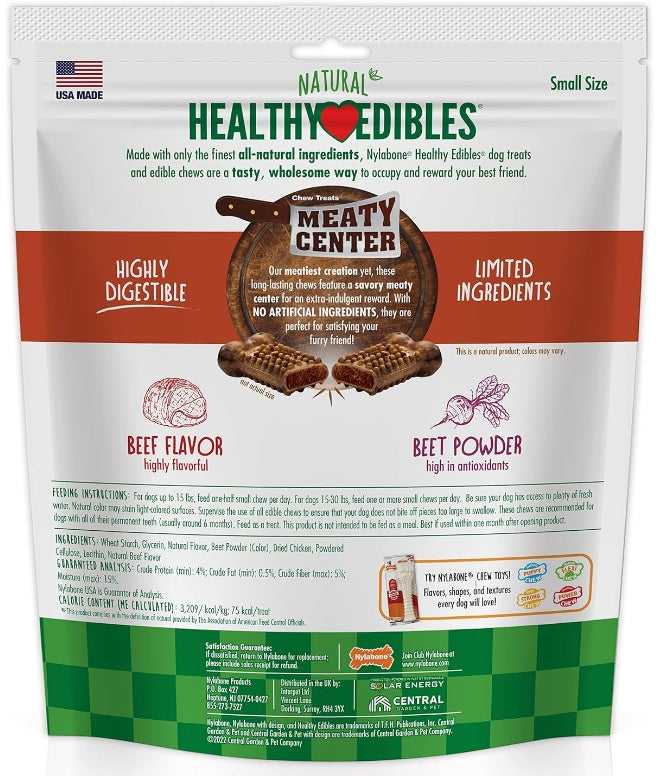 Nylabone Healthy Edibles Meaty Center Chews Beef Small