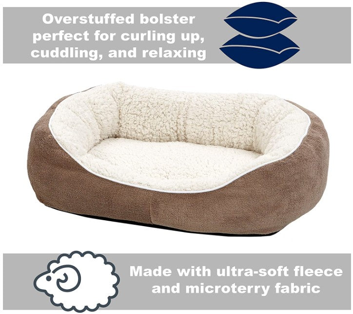 MidWest Quiet Time Boutique Cuddle Bed for Dogs Taupe